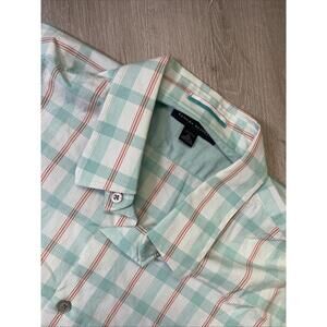 Banana Republic Men’s XL Button Down Mint Green Striped Short Sleeve Shirt